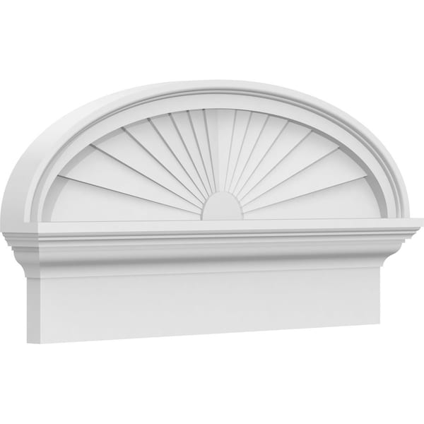 Ekena Millwork Elliptical Sunburst Architectural Grade PVC Combination Pediment, 26"W x 13-3/8"H x 2-3/4"P PEDPC026X135ELL01 - main